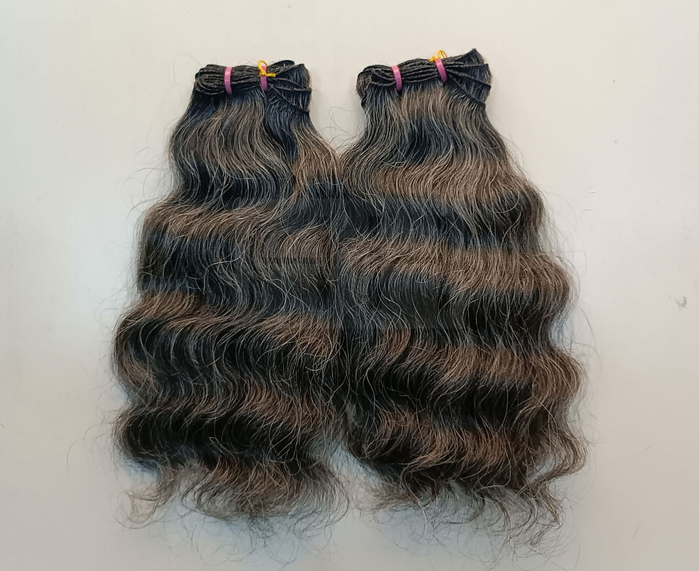 Thumbnail: Natural Salt and pepper Human Hair Extensions