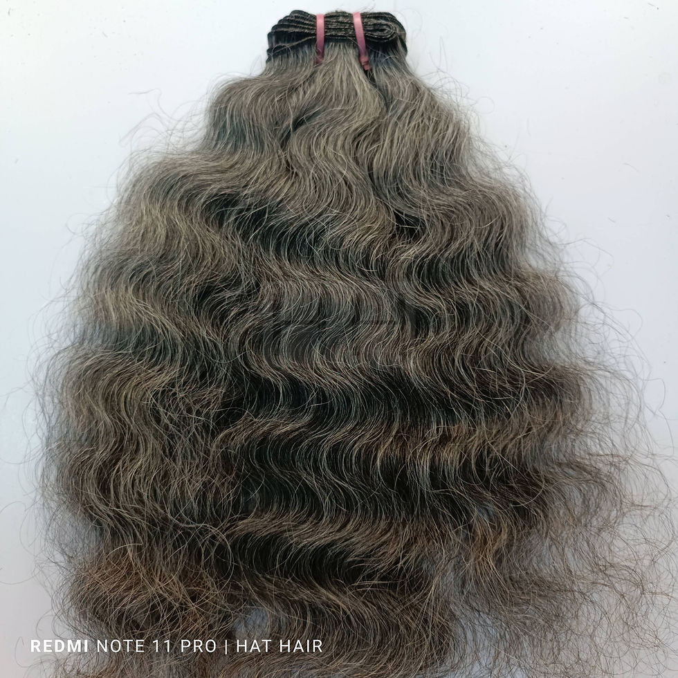 Thumbnail: Grey Curly human hair extensions