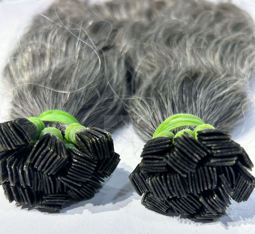 Natural Grey Fusion Bond Hair Extensions – Single Donor Human Hair