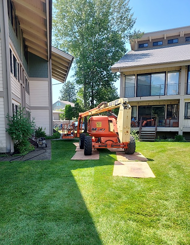 lift driving on protected grass