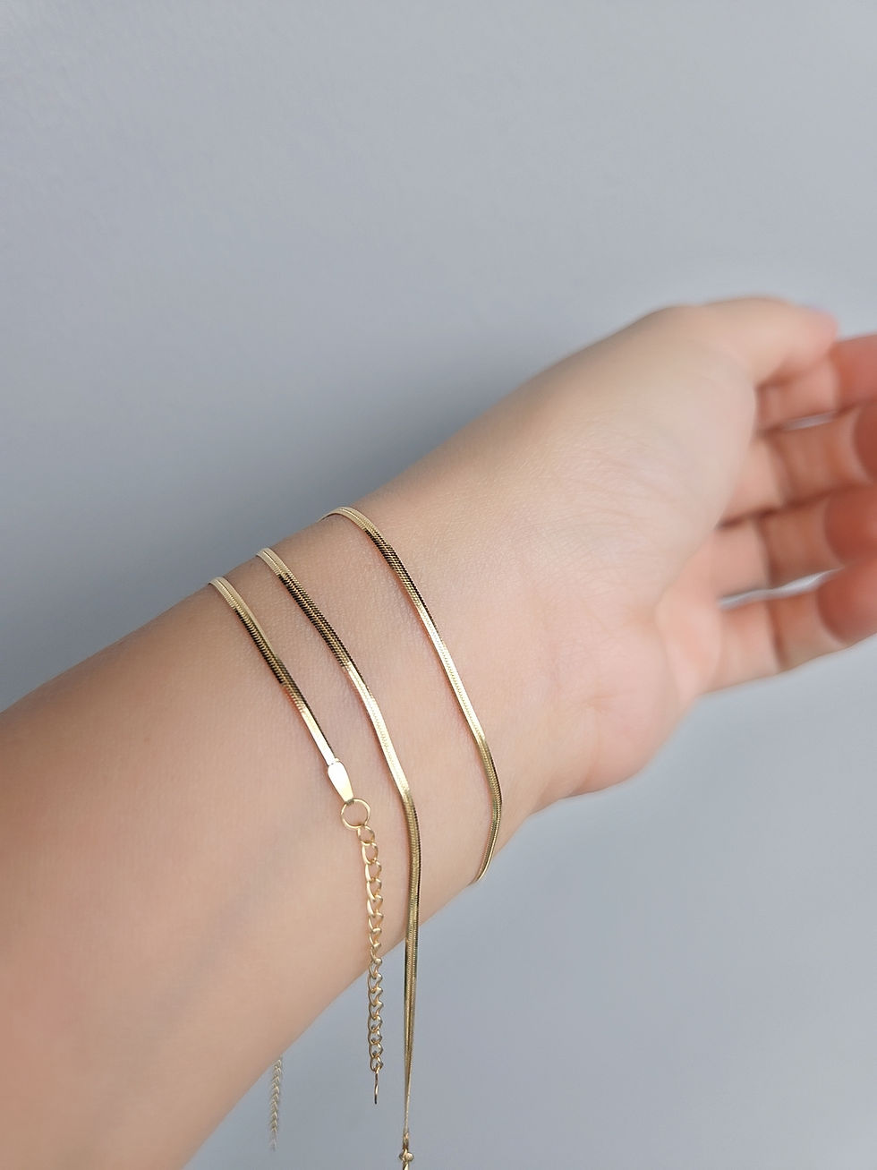 Thumbnail: 18K Herringbone Bracelet - Dainty & Demure