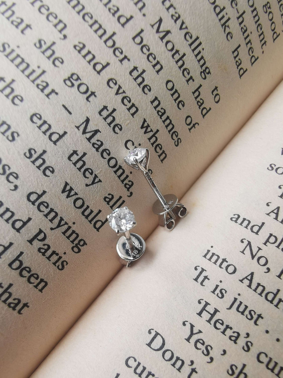 Thumbnail: Martini style screw back diamond studs (18K - 0.37ct, 3.5mm each)
