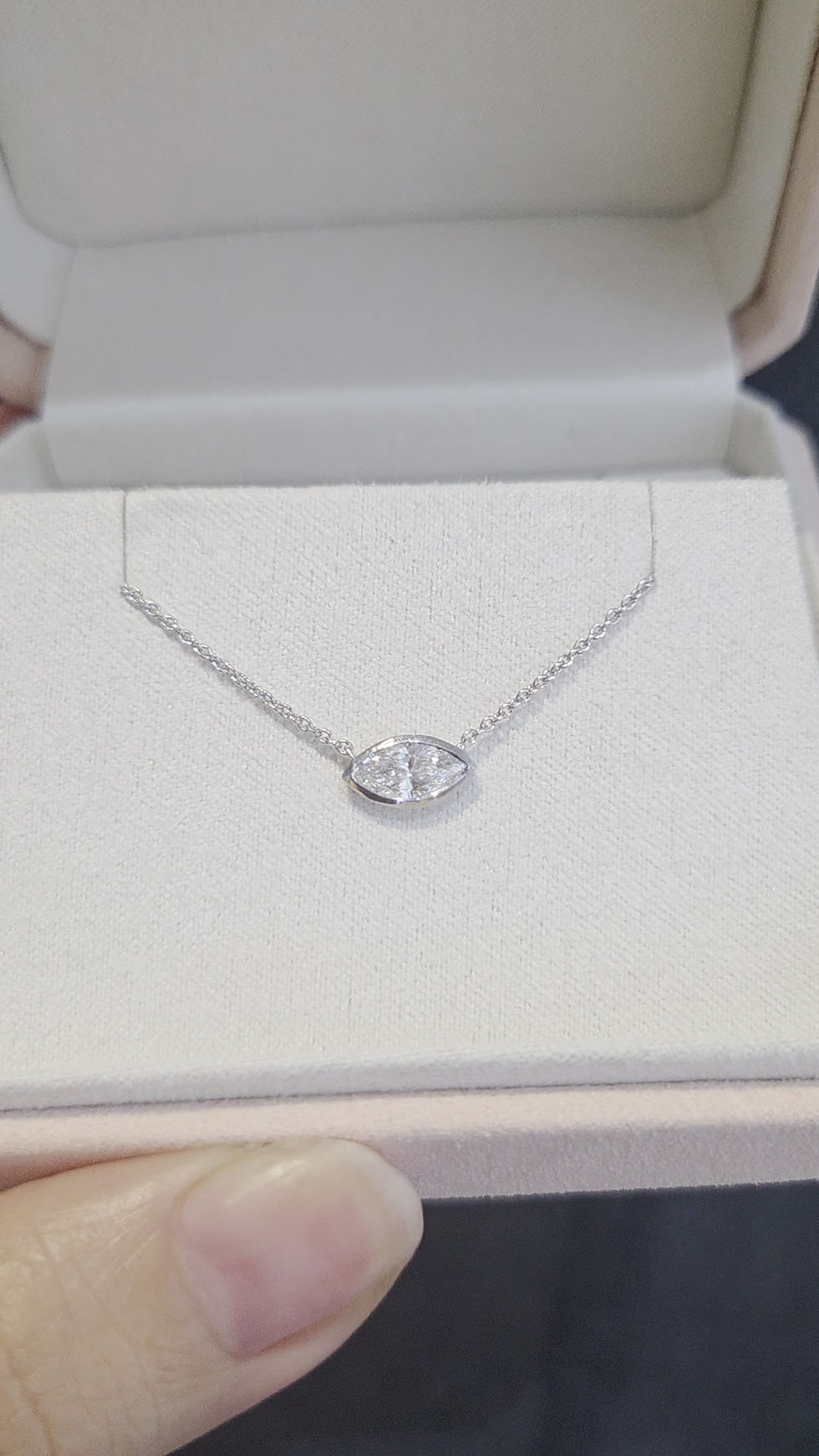 Thumbnail: Marquise Bezel Diamond Necklace