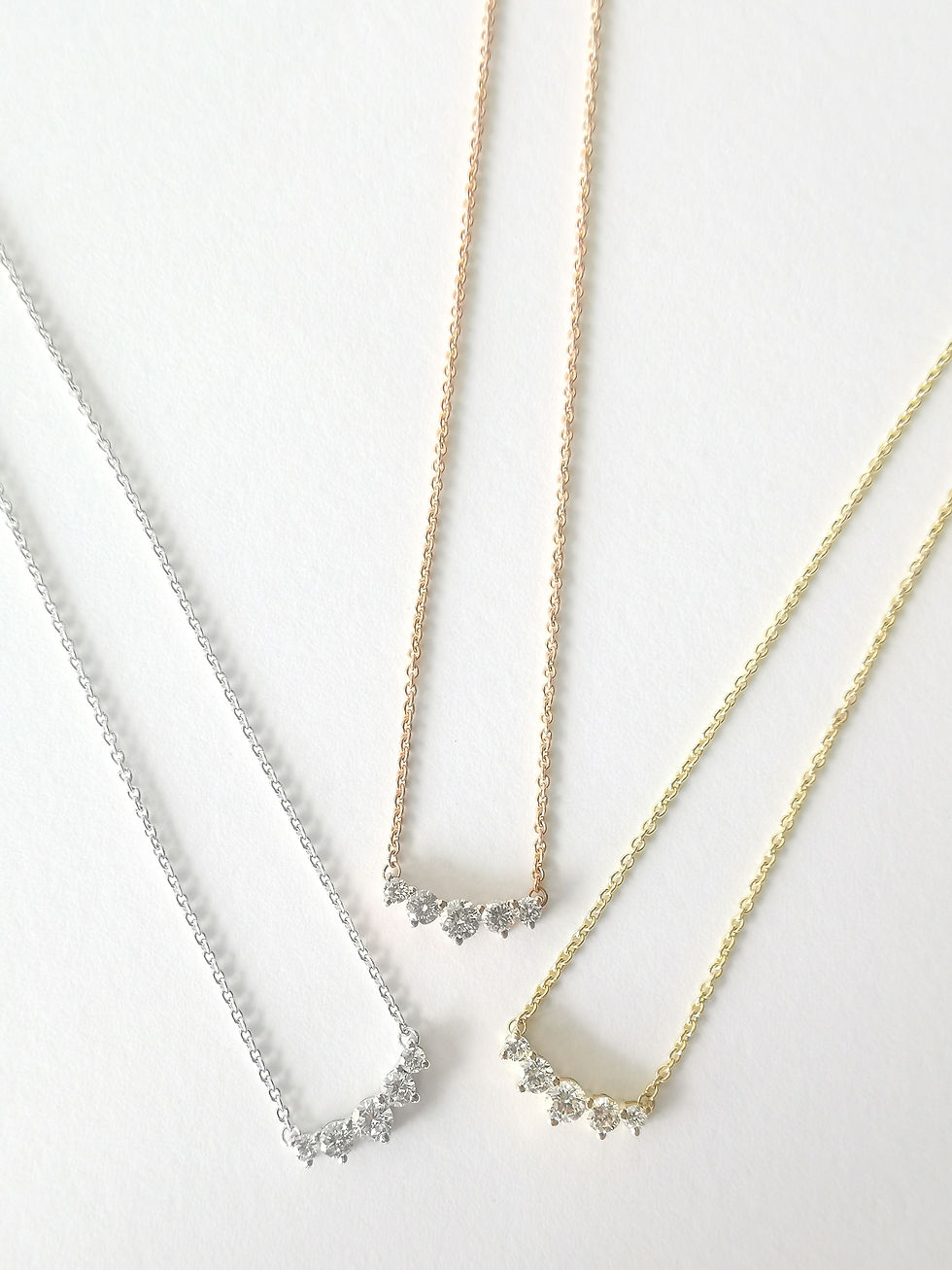 Thumbnail: 5 Diamond crown necklace