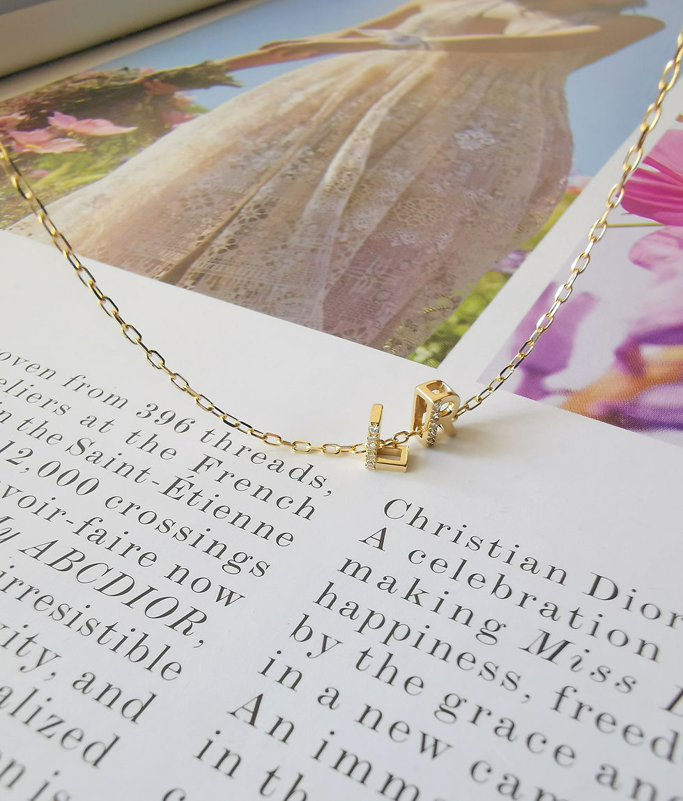 Thumbnail: Mini movable 3D Initial Diamond Necklace