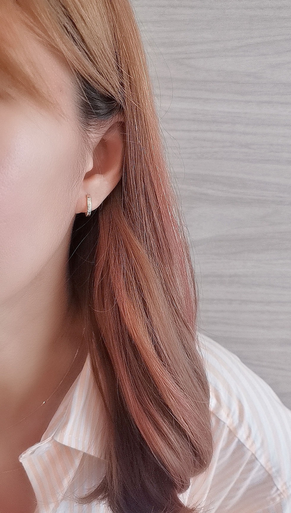 Thumbnail: Rectangular diamond hoop earring