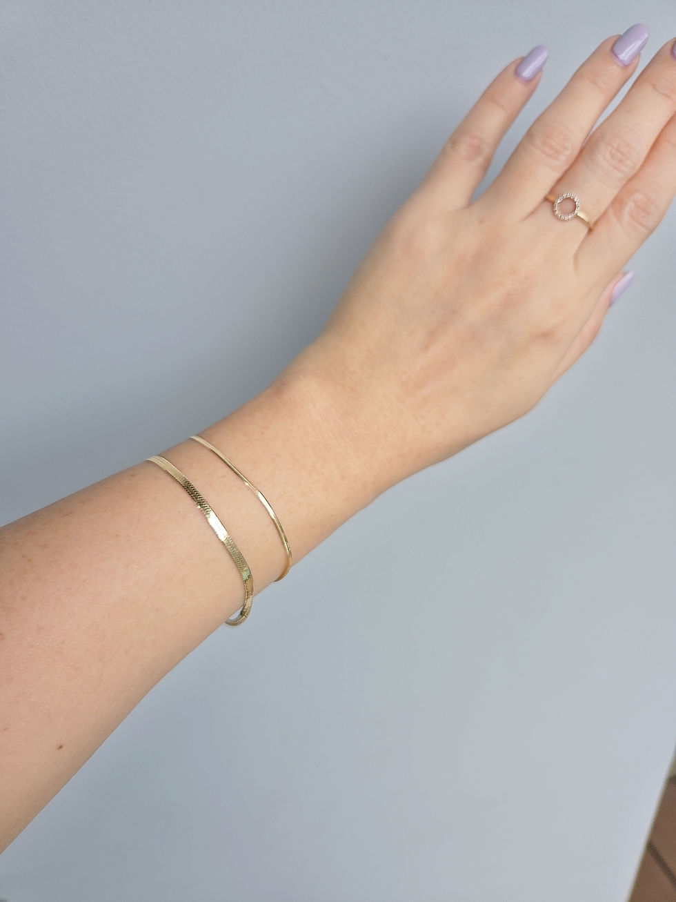Thumbnail: 18K Herringbone Bracelet - Dainty & Demure