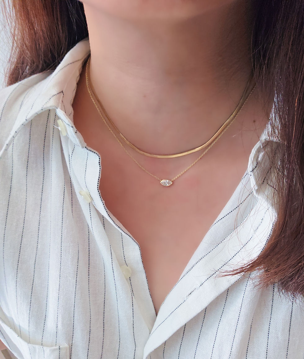 Thumbnail: Marquise Bezel Diamond Necklace