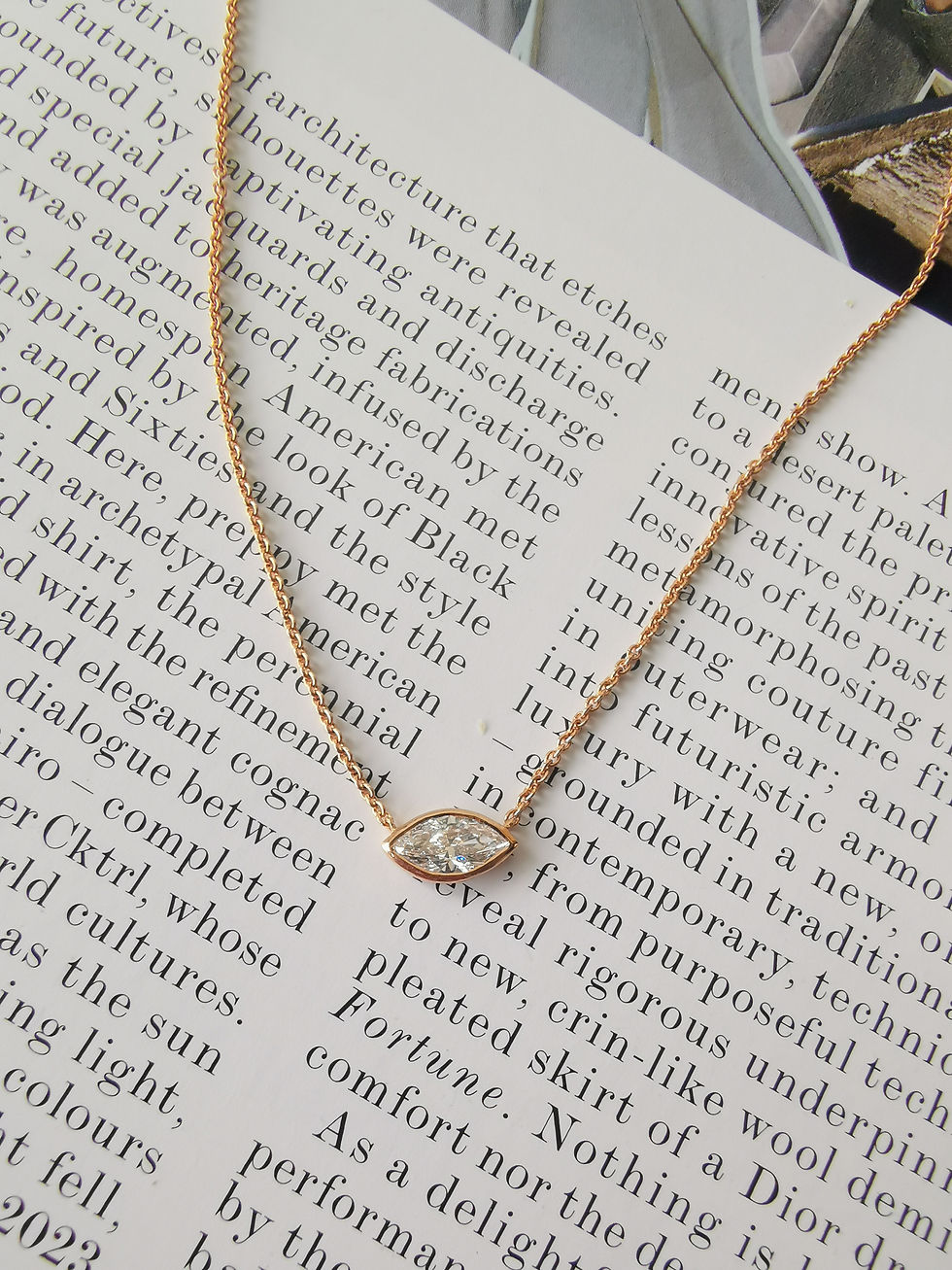Thumbnail: Marquise Bezel Diamond Necklace