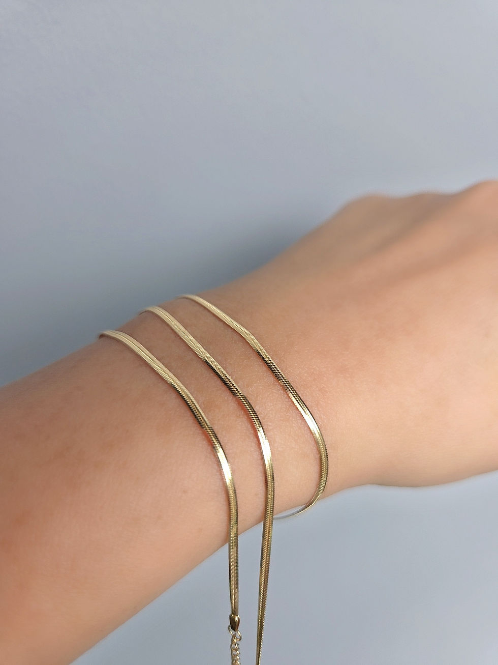 Thumbnail: 18K Herringbone Bracelet - Dainty & Demure