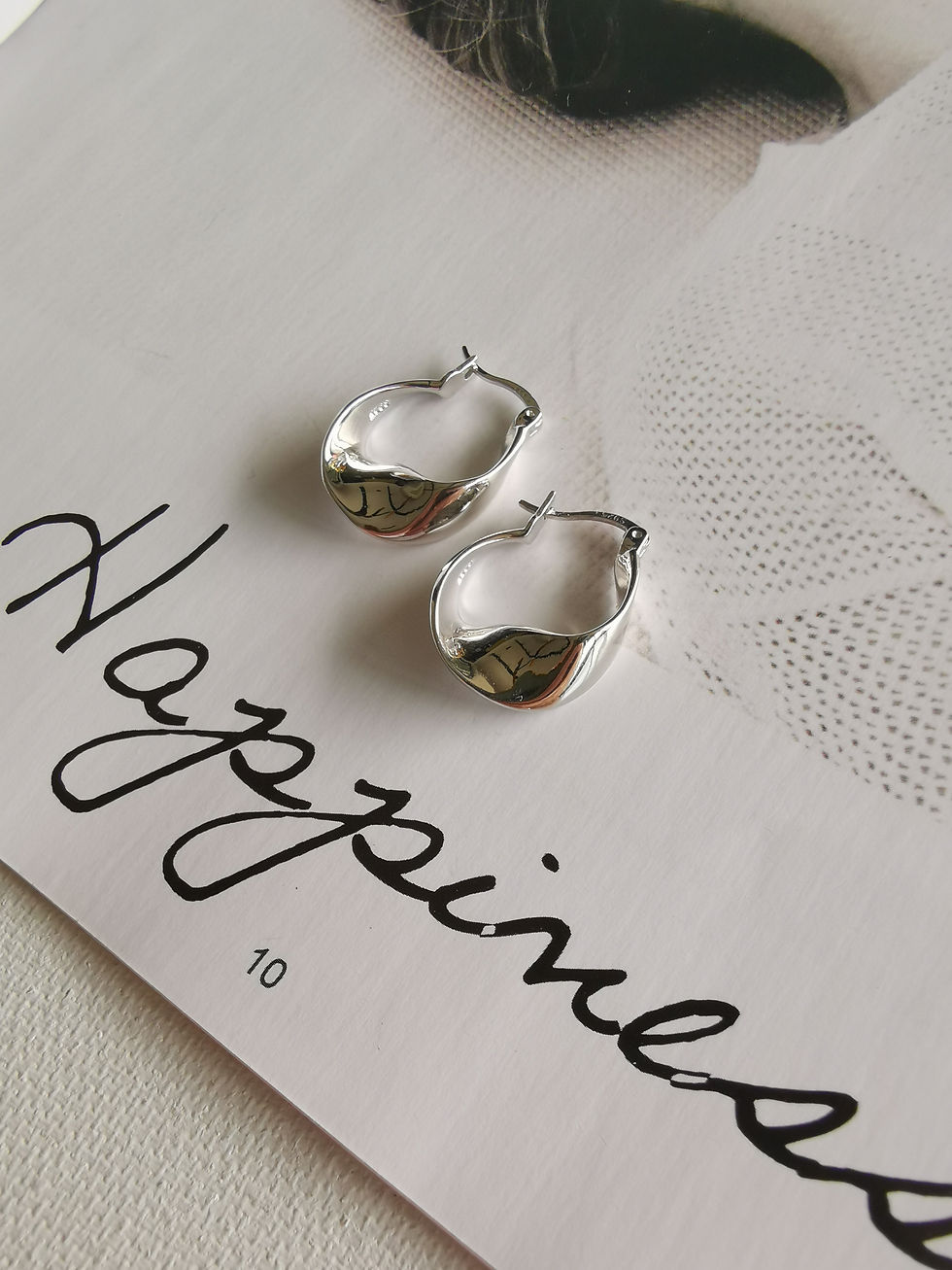 Thumbnail: Joanna irregular shaped hoop earring