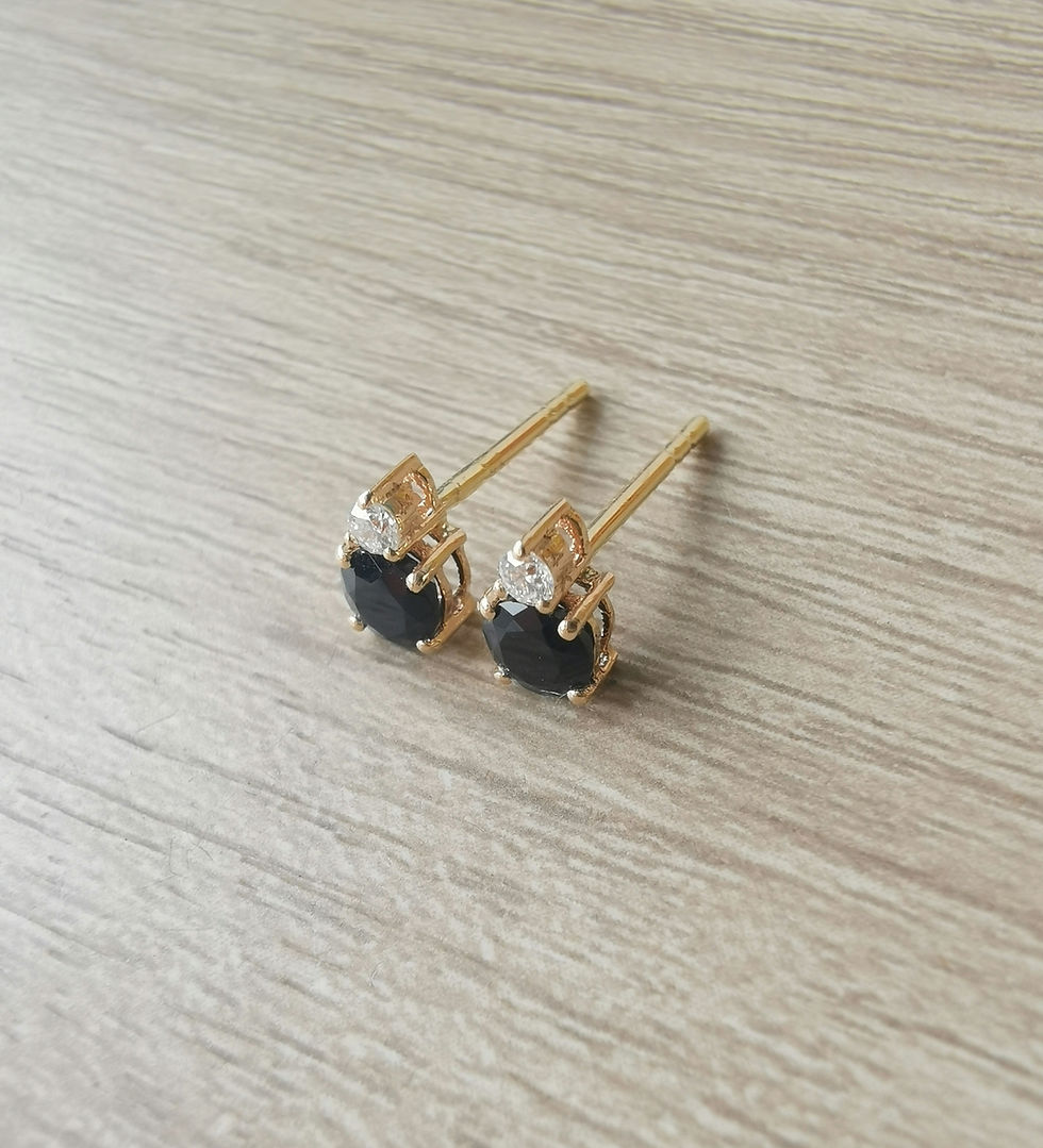 Thumbnail: Onyx and Diamond studs