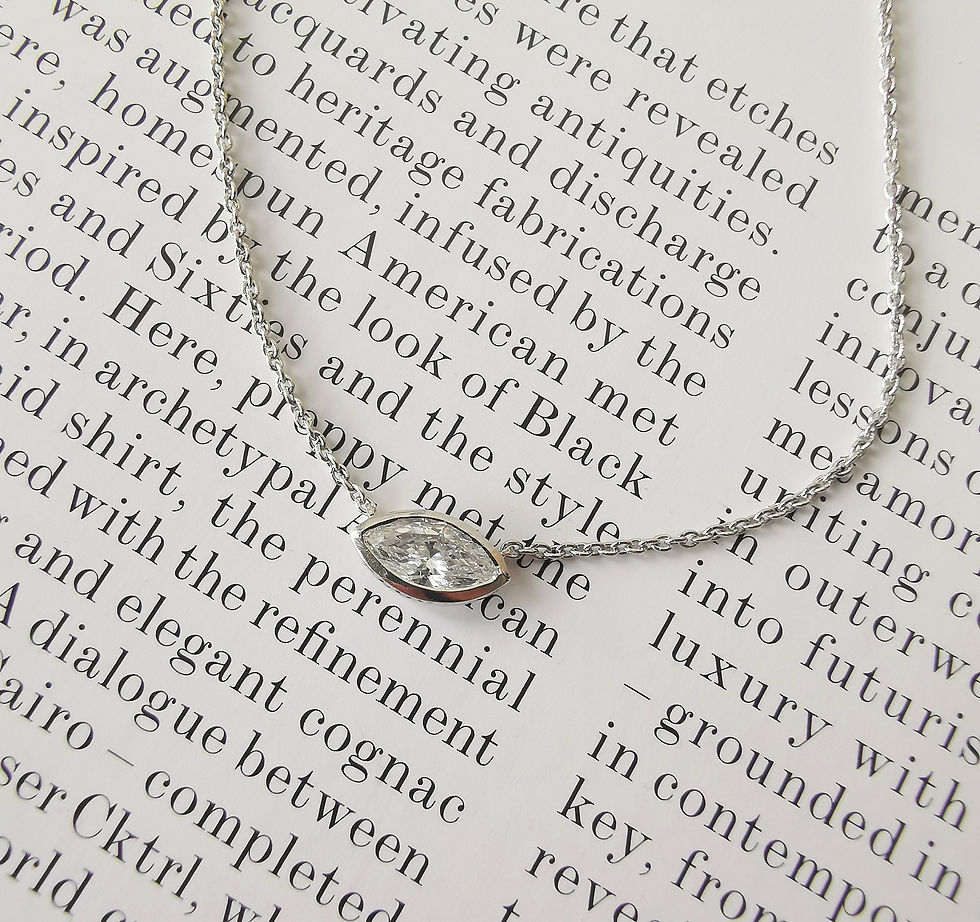 Thumbnail: Marquise Bezel Diamond Necklace