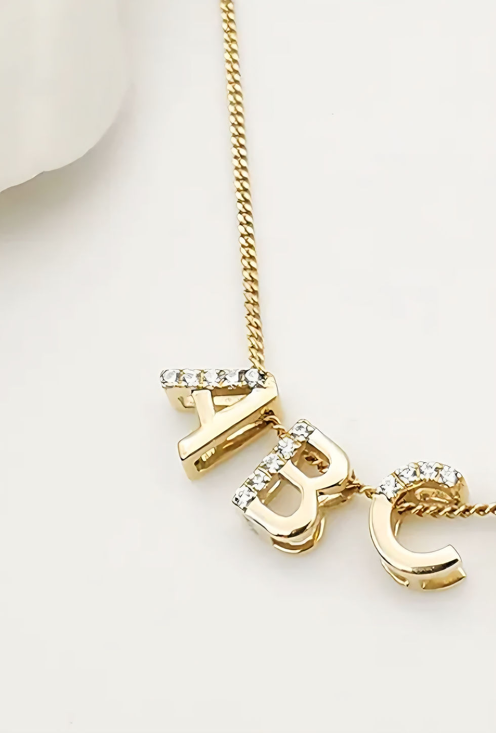 Thumbnail: Mini movable 3D Initial Diamond Necklace