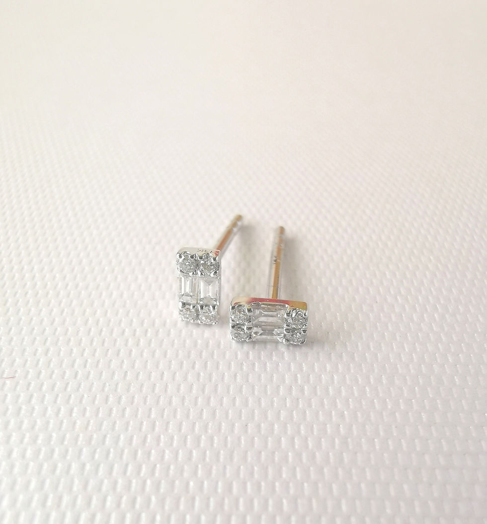 Thumbnail: Double baguette diamond studs