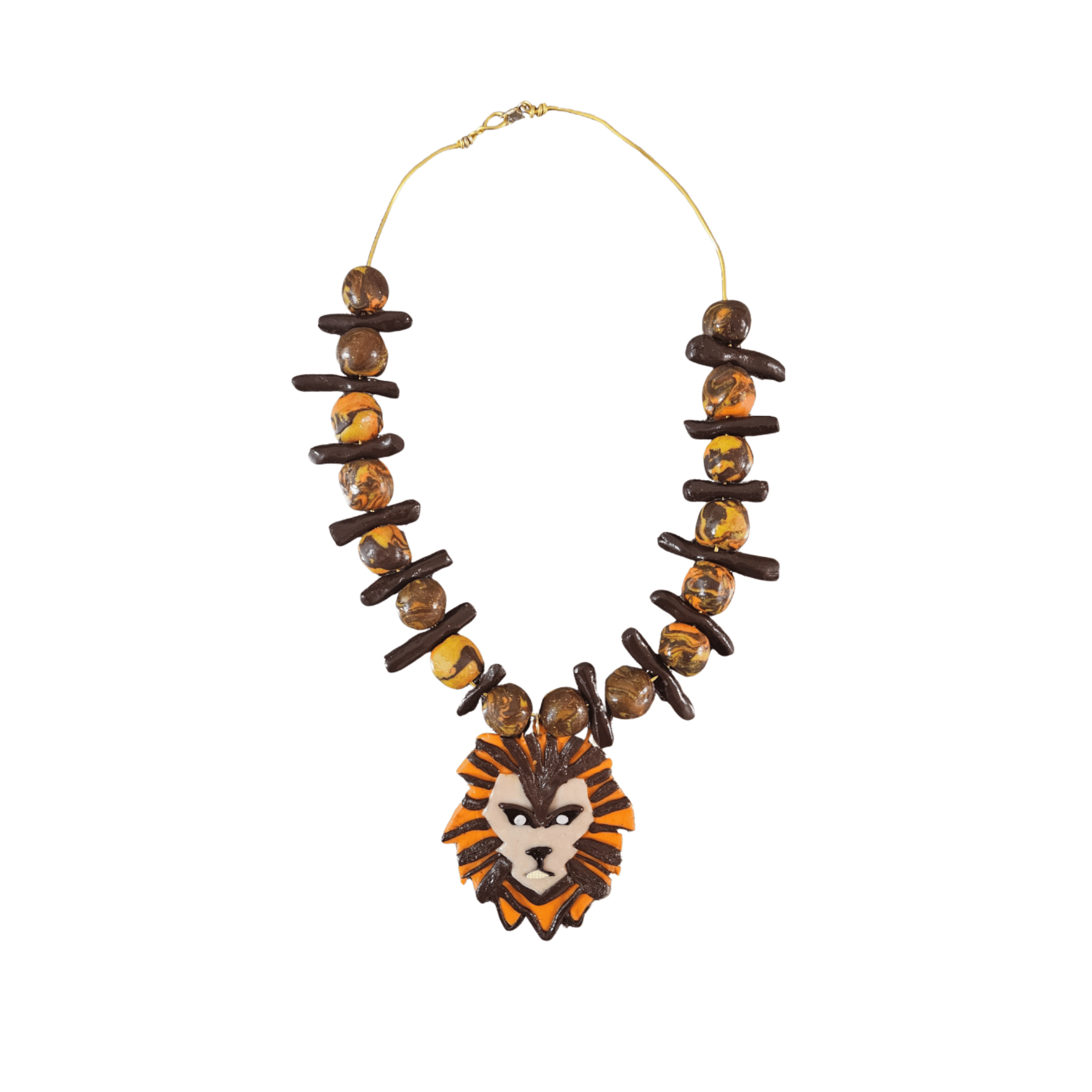 שרשרת אריה בעבודת יד מפימו – תכשיט ייחודי עם אופי