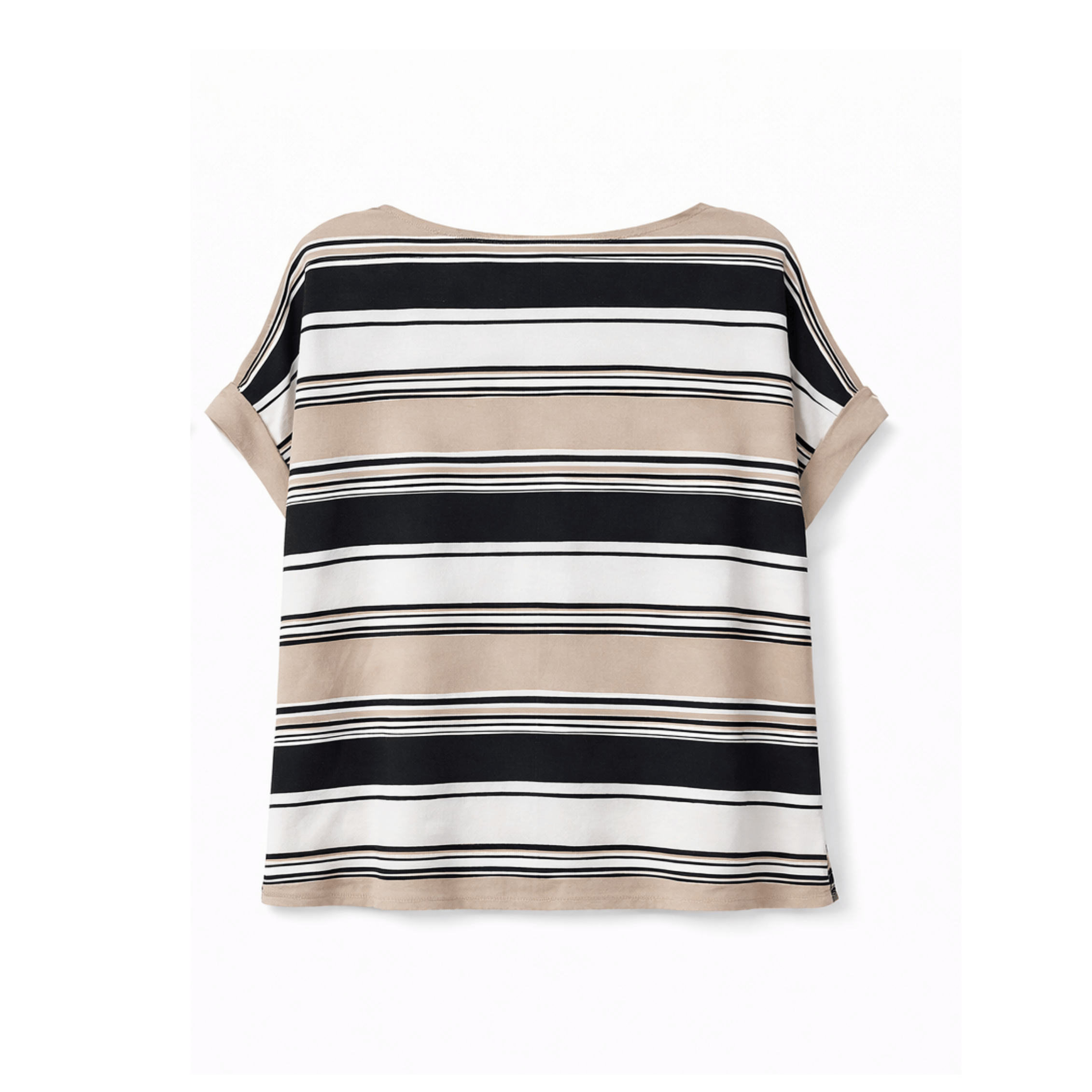 חולצת פסים עם מפתח V וקשירה אחורית