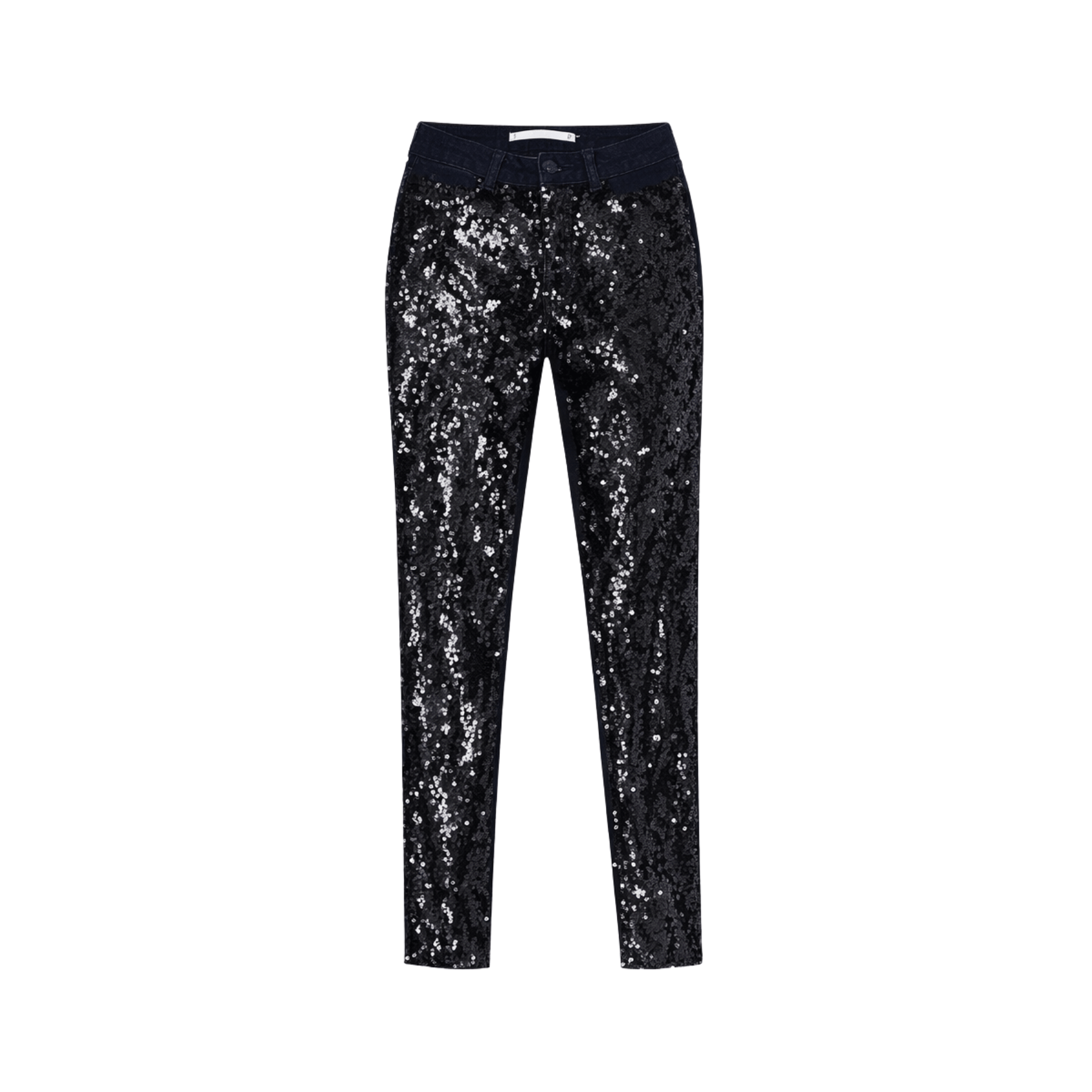 מכנסי פייטים שחורים בגזרה צמודה