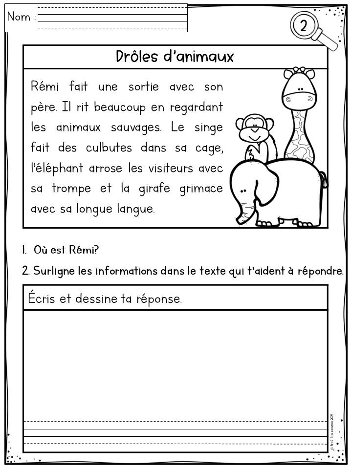 Miniature : Compréhension de lecture