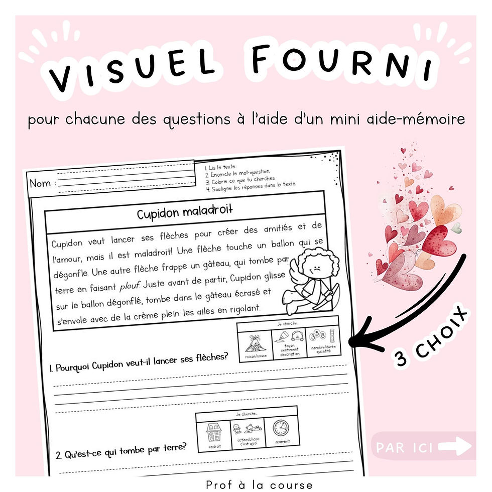 Miniature : Mots-questions textes avec stratégie répétée Saint-Valentin