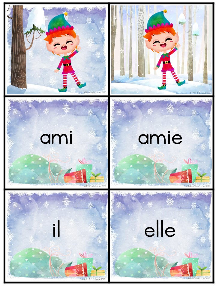 Miniature : Mots fréquents jeu de Noël modifiable