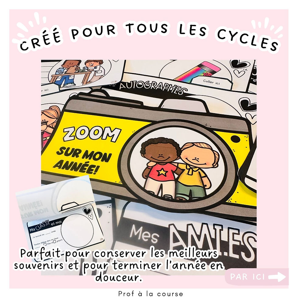 Miniature : ZOOM sur mon année scolaire - Souvenir de fin d'année