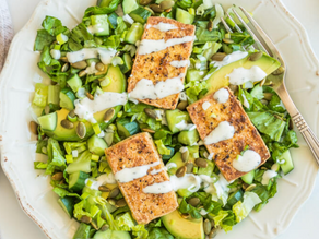 Spiced Tofu & Avocado Green Salad