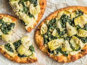 Spinach & Artichoke Naan Pizza