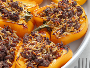 Lamb & Orzo Stuffed Peppers