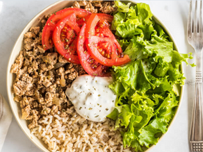 Greek Turkey, Rice Tzatziki Bowl