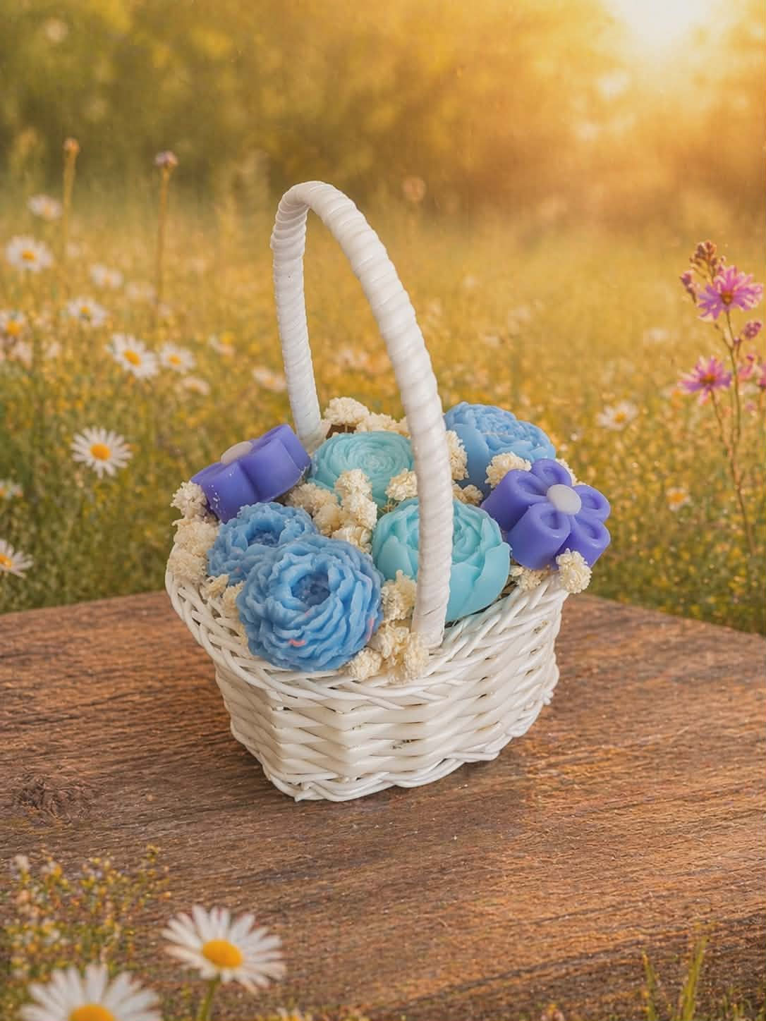 Petit panier " Rosée du matin" senteur Monoï