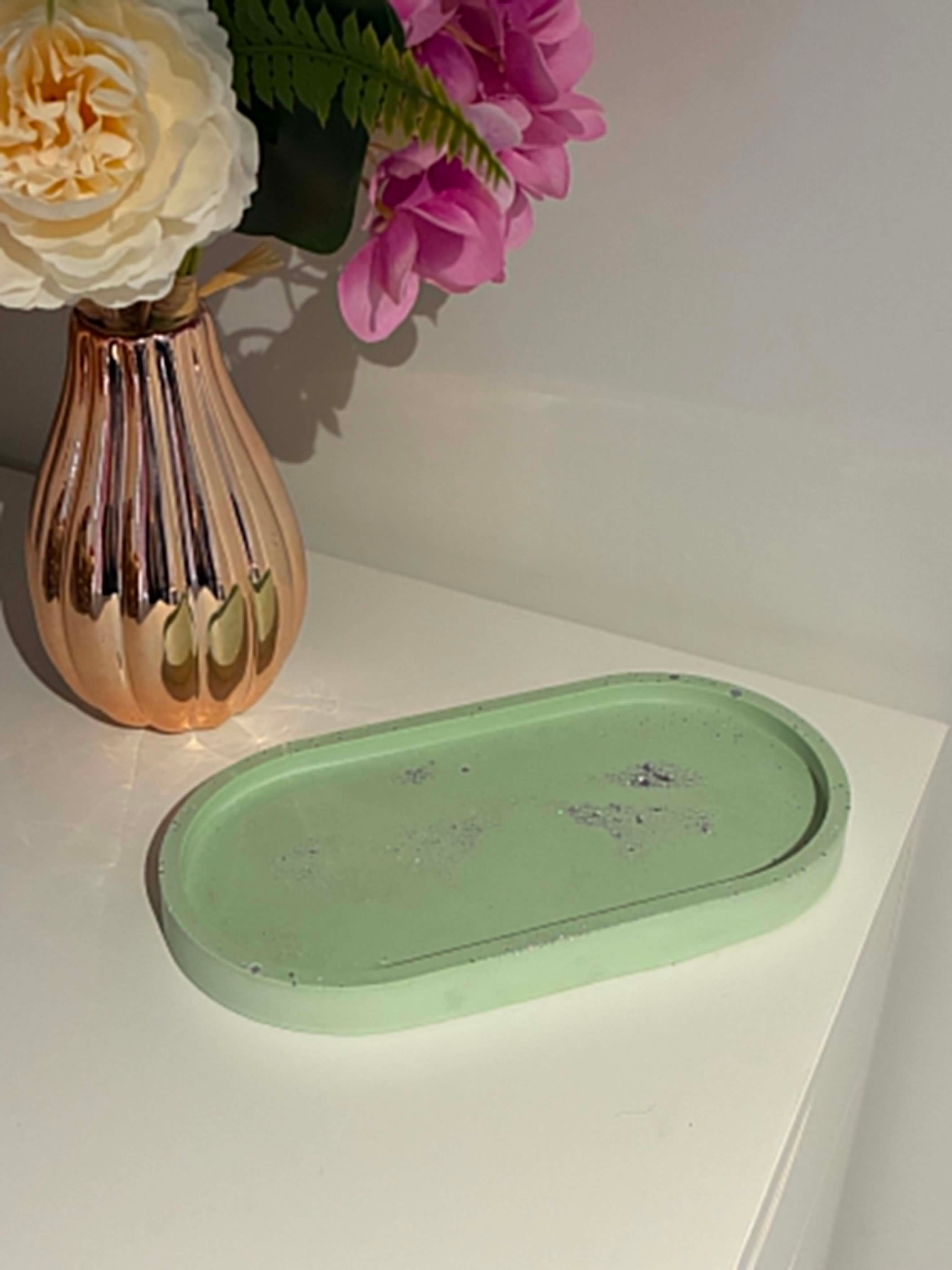 Plateau "Alma" Vert & Paillettes