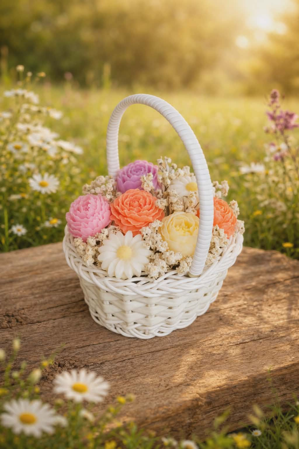 Petit panier " Rosée du matin" senteur Hibiscus