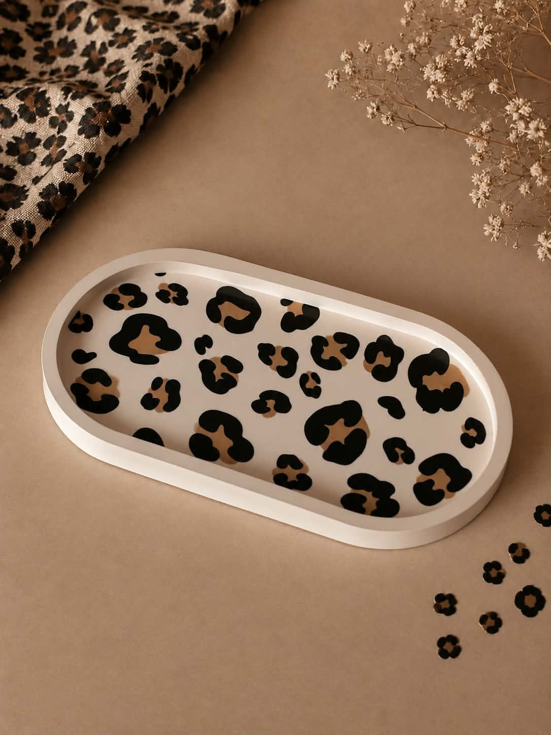Plateau "Alma" Beige LEOPARD