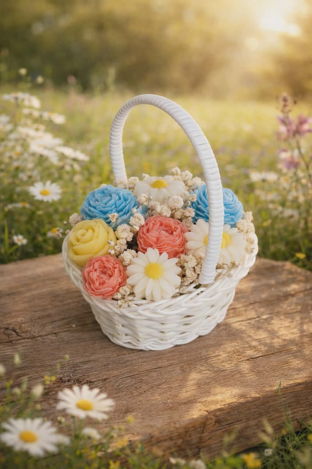 Petit panier " Rosée du matin" senteur Adoucissant