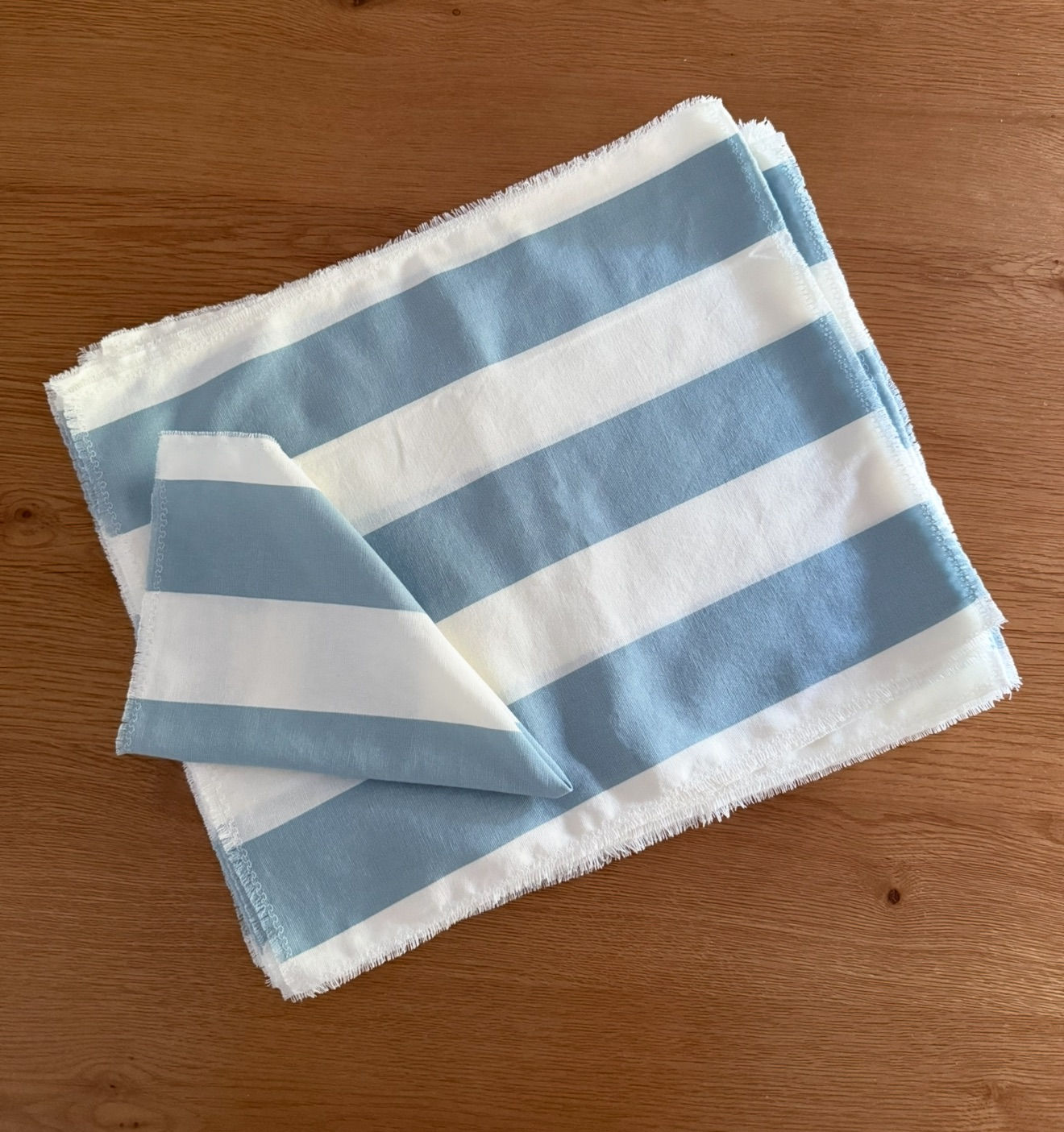 Teal striped Table linen set