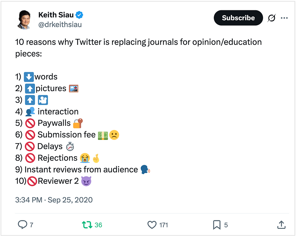Dr. Keith Siau at NHS Trust posted a Top 10 list on Twitter