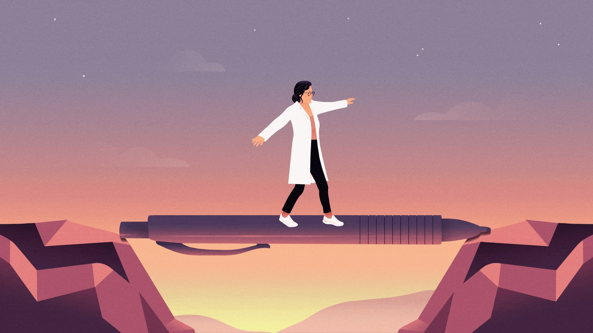 Doctor Storytelling Coping Illustration by Illustrator Diana Bolton for Harvard Medicine M