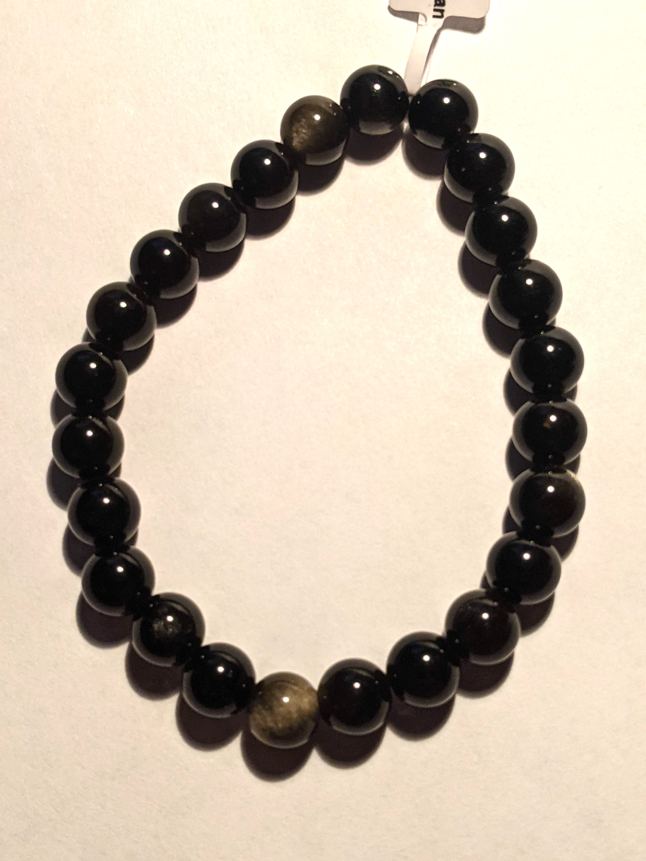 Goldsheen Obsidian & Obsidian 8mm Bracelet