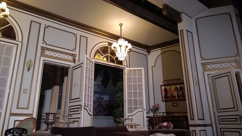 One of two chandeliers on the set