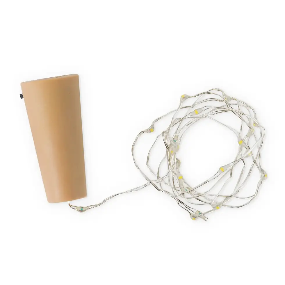 Glimmer Warm White Cork String Lights - Set of 2