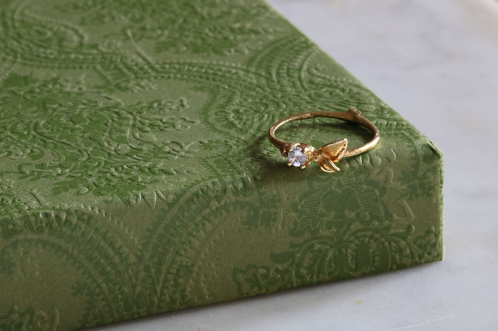 Miniatura: Anillo de compromiso con hojas: boho & romántico