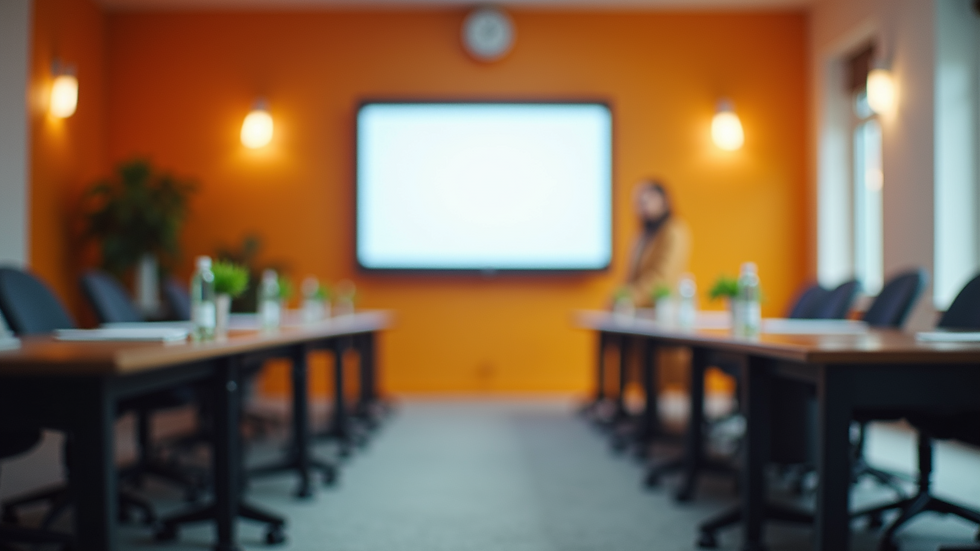 Eye-level view of a vibrant meeting room