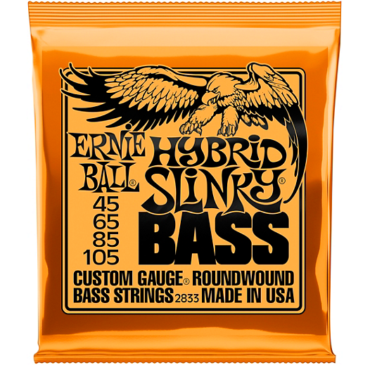 P02833 Hybrid Slinky Roundwound Bass Guitar Strings : Ernie Ball