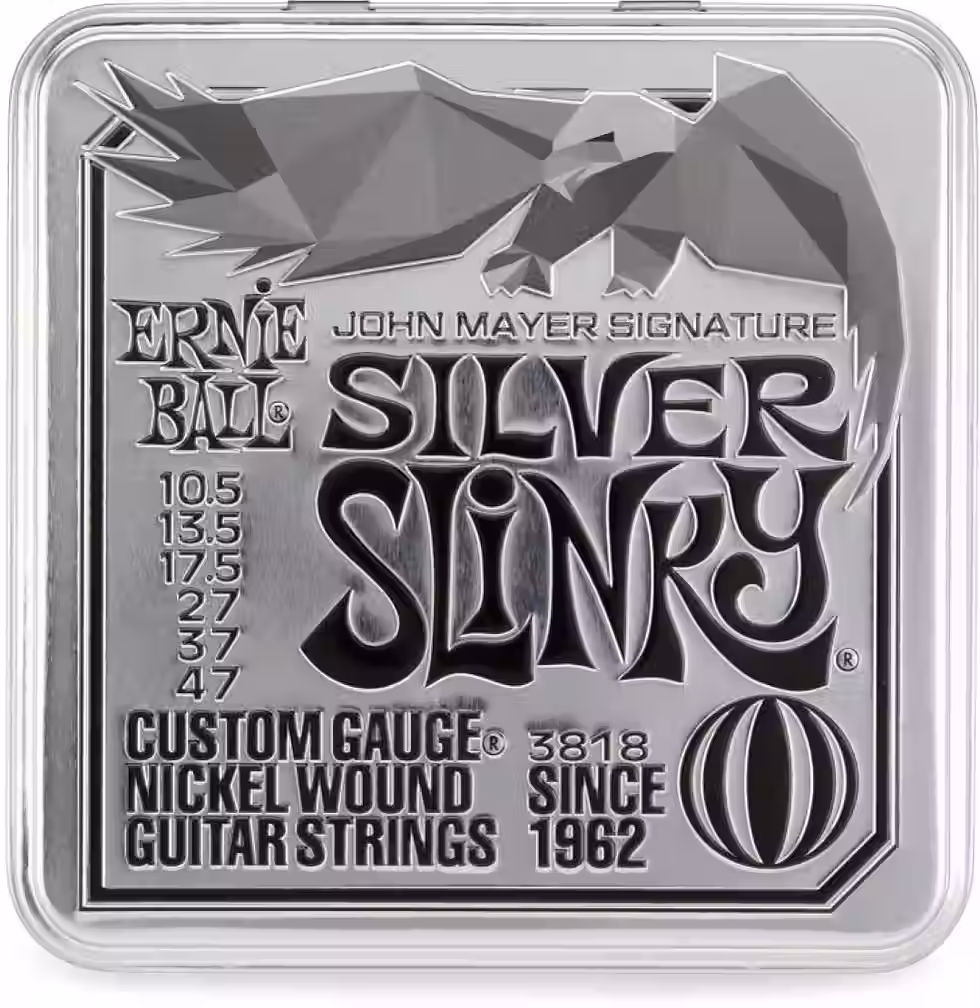 P03818 John Mayer Signature Silver Slinky Electric Guitar Strings : Ernie Ball