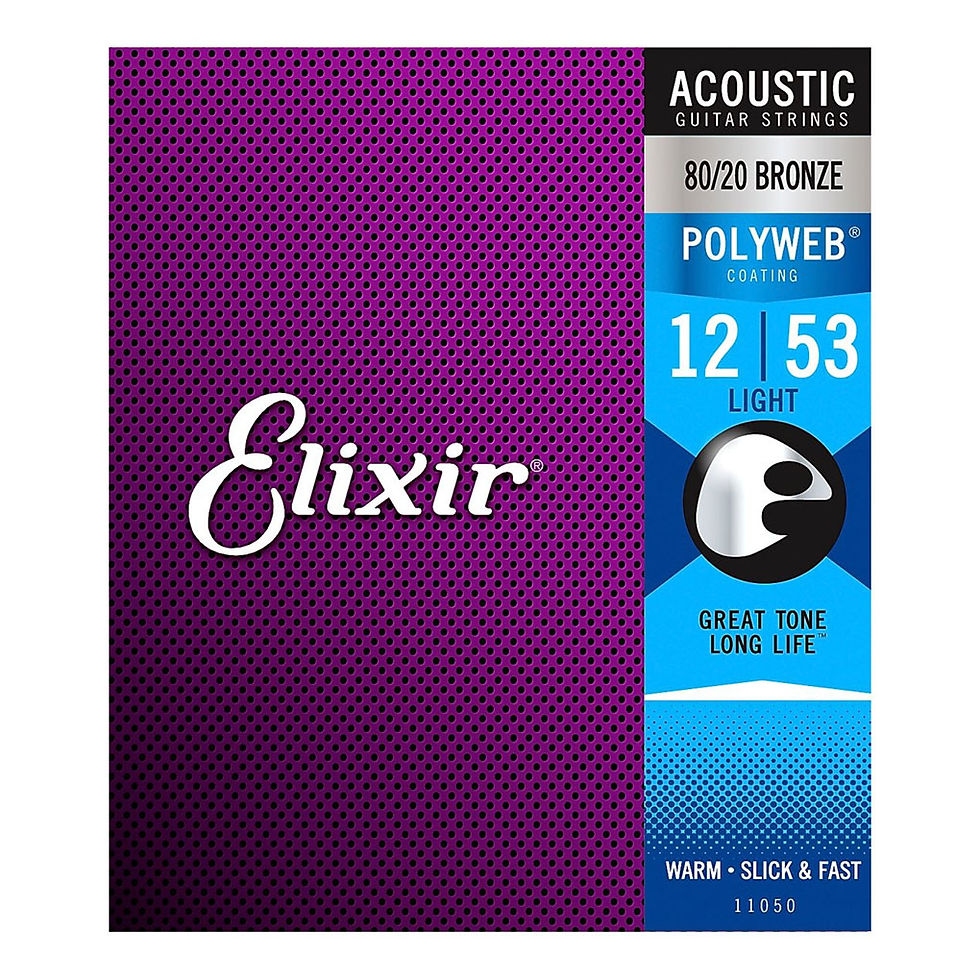 11050 Polyweb 80/20 Bronze Acoustic Guitar Strings – Light – 12-53 : Elixir
