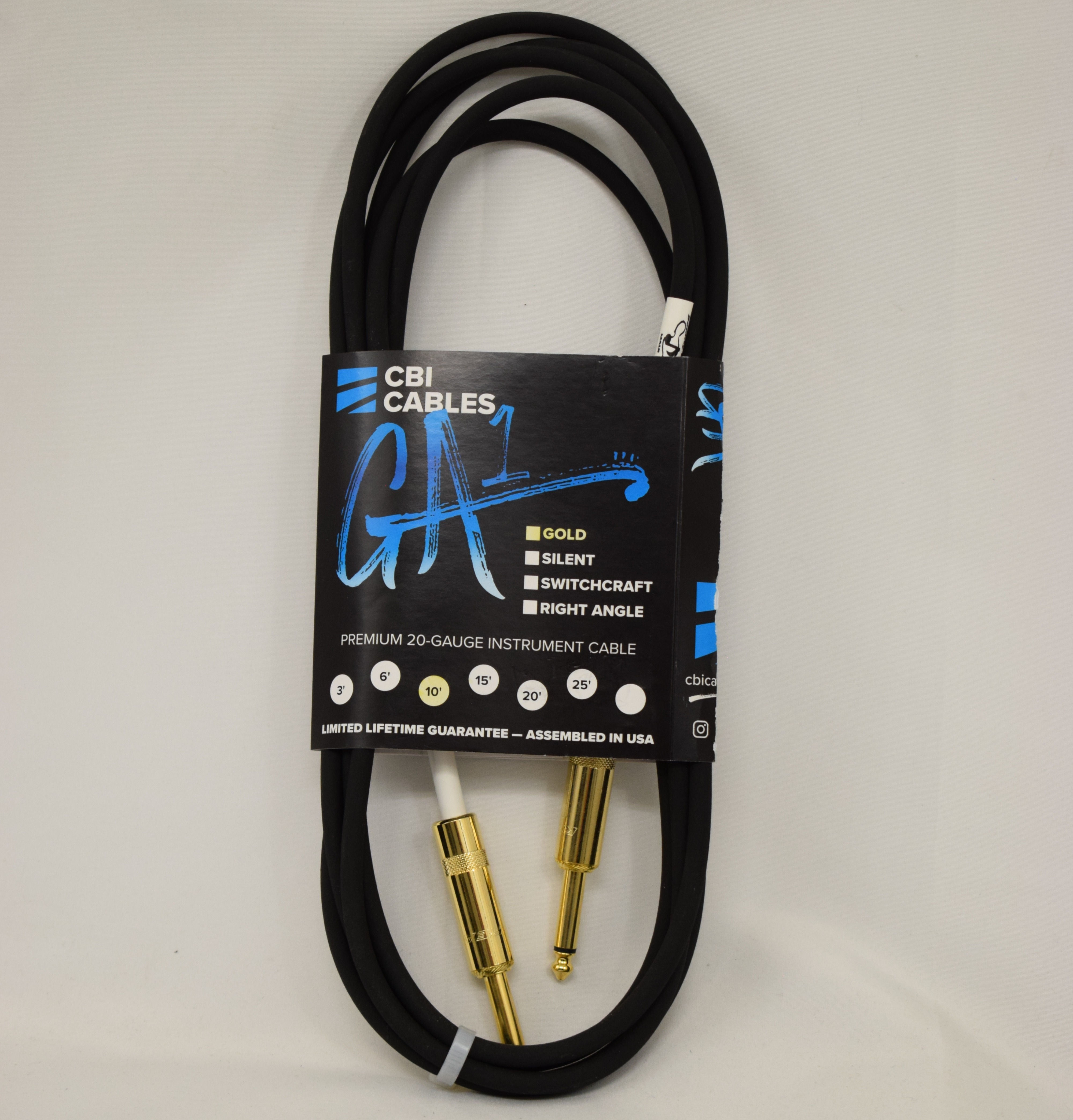 GA1G-10 10ft Premium 20-Gauge Instrument Cable, Gold : Bounty Music