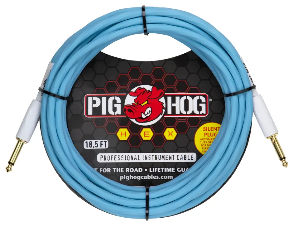 18.5ft Hex Series Silent Instrument Cable : PigHog