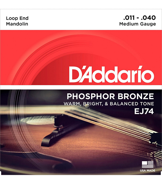 EJ74 Phosphor Bronze Medium Mandolin Strings (11-40) - D'addario