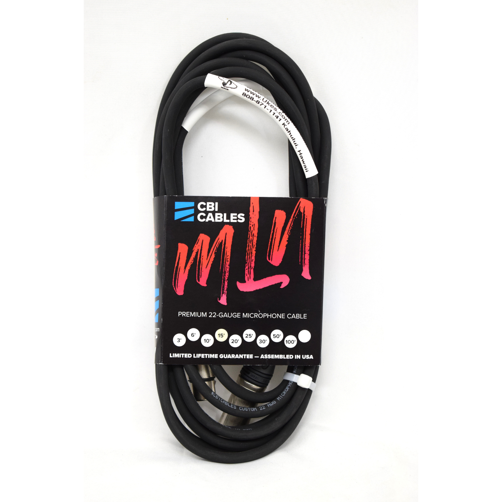 MLN-15 15ft Premium 22-Gauge Microphone Cable : Bounty Music